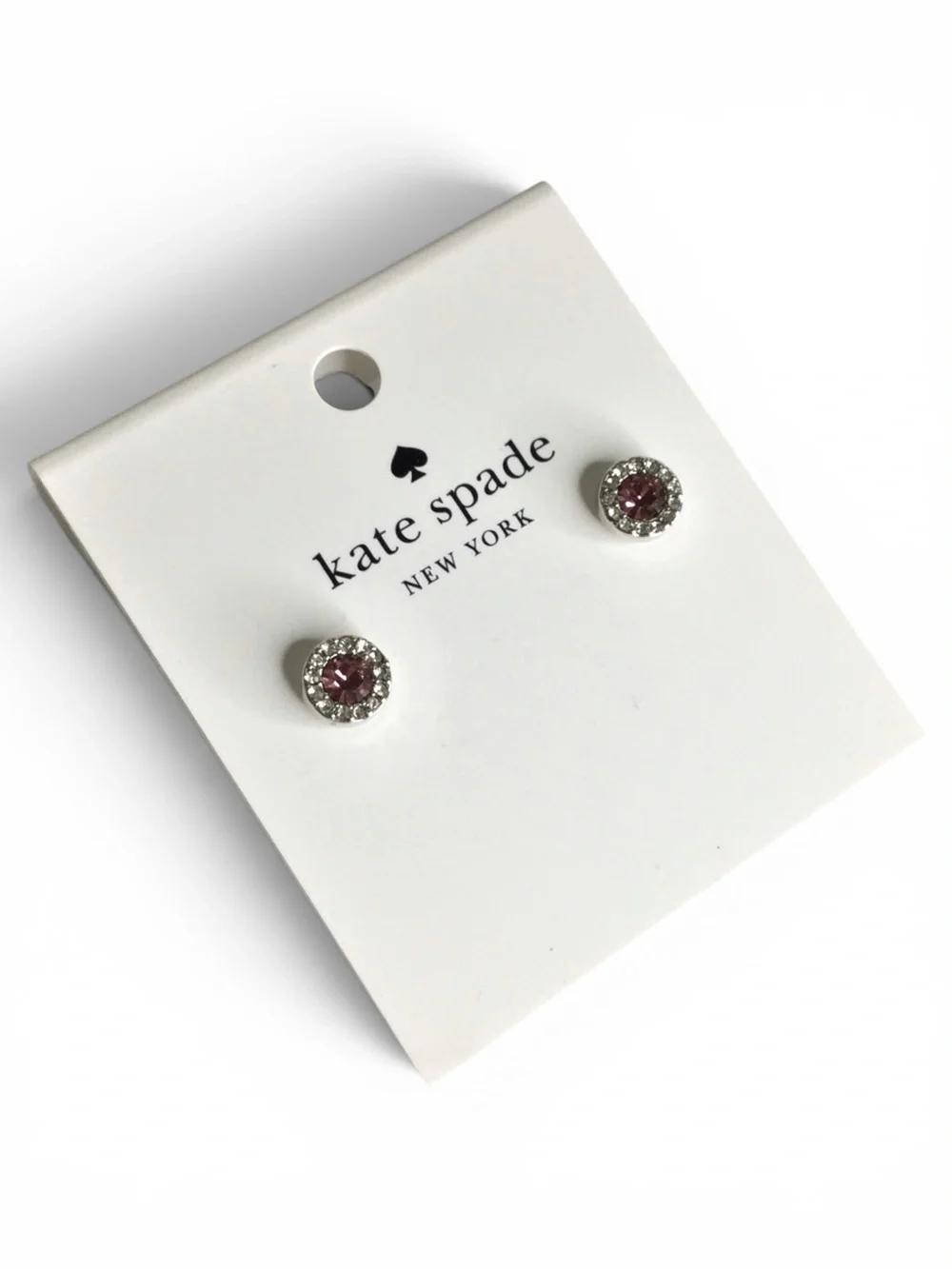 Kate Spade “You’re a Gem” Light Amethyst Pavé Halo Stud Earrings – NWT